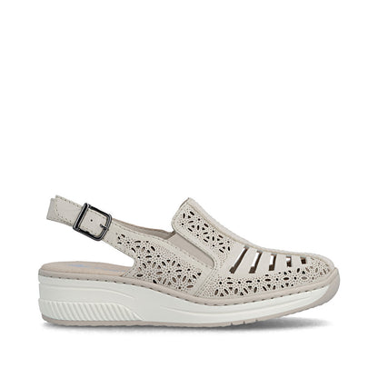 Rieker Ladies High Front Low Wedge Sling Back