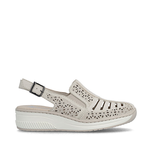 Rieker Ladies High Front Low Wedge Sling Back