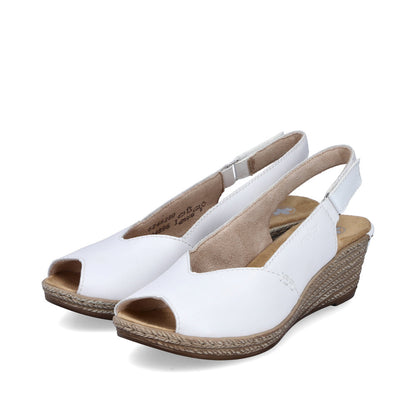 Rieker Ladies Peep Toe Sling Back Wedge Sandal
