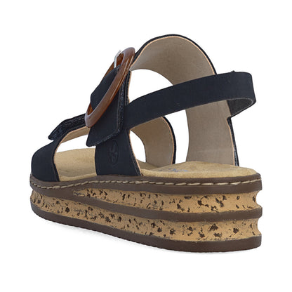 Rieker Ladies Adjustable Strap Flatform Sandal