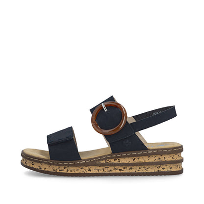 Rieker Ladies Adjustable Strap Flatform Sandal