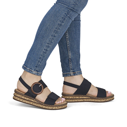 Rieker Ladies Adjustable Strap Flatform Sandal