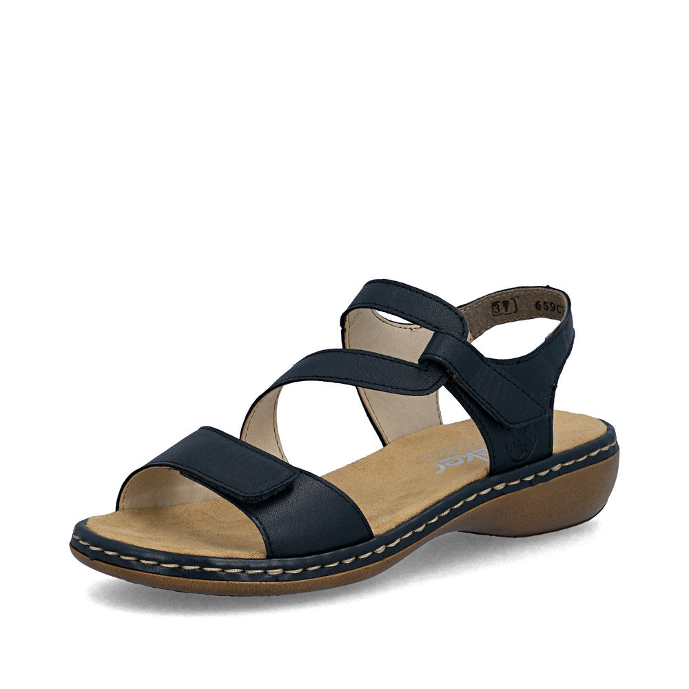Rieker Ladies Low Heel Velcro Strap Sandal