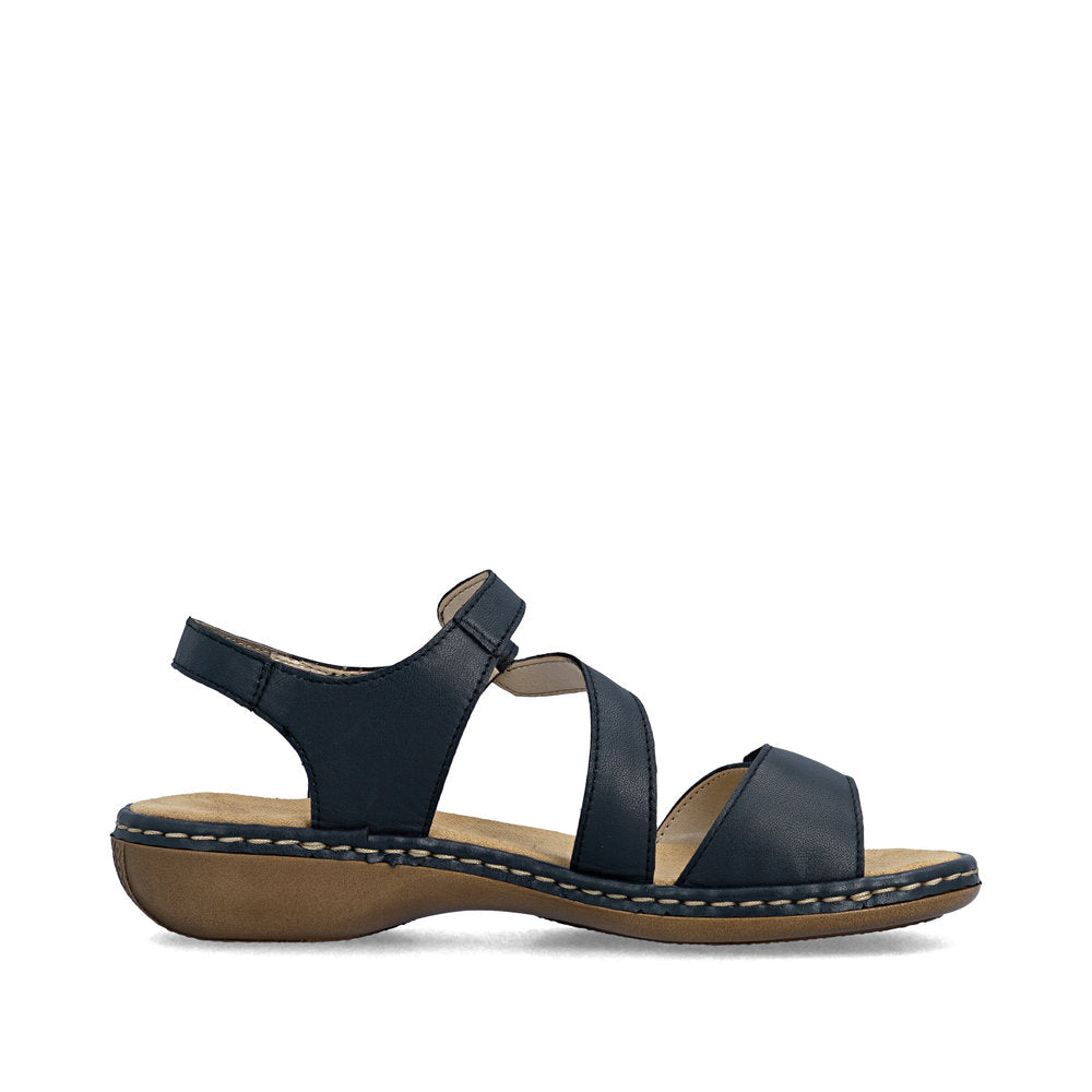 Rieker Ladies Low Heel Velcro Strap Sandal