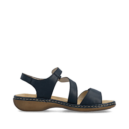 Rieker Ladies Low Heel Velcro Strap Sandal