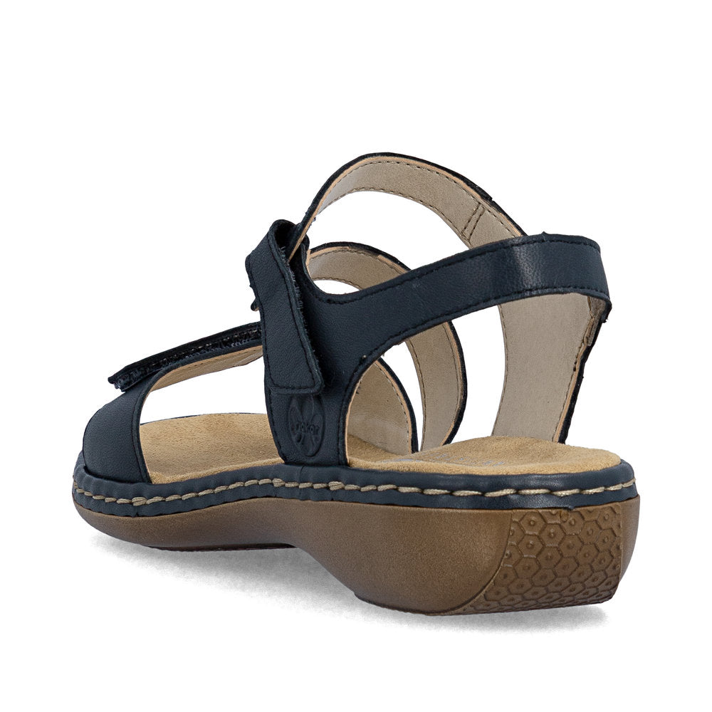 Rieker Ladies Low Heel Velcro Strap Sandal