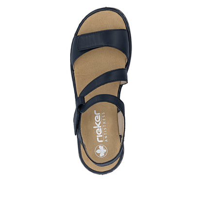 Rieker Ladies Low Heel Velcro Strap Sandal
