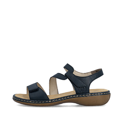 Rieker Ladies Low Heel Velcro Strap Sandal