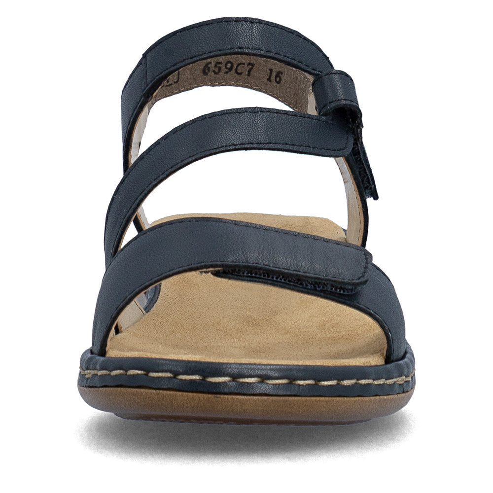 Rieker Ladies Low Heel Velcro Strap Sandal