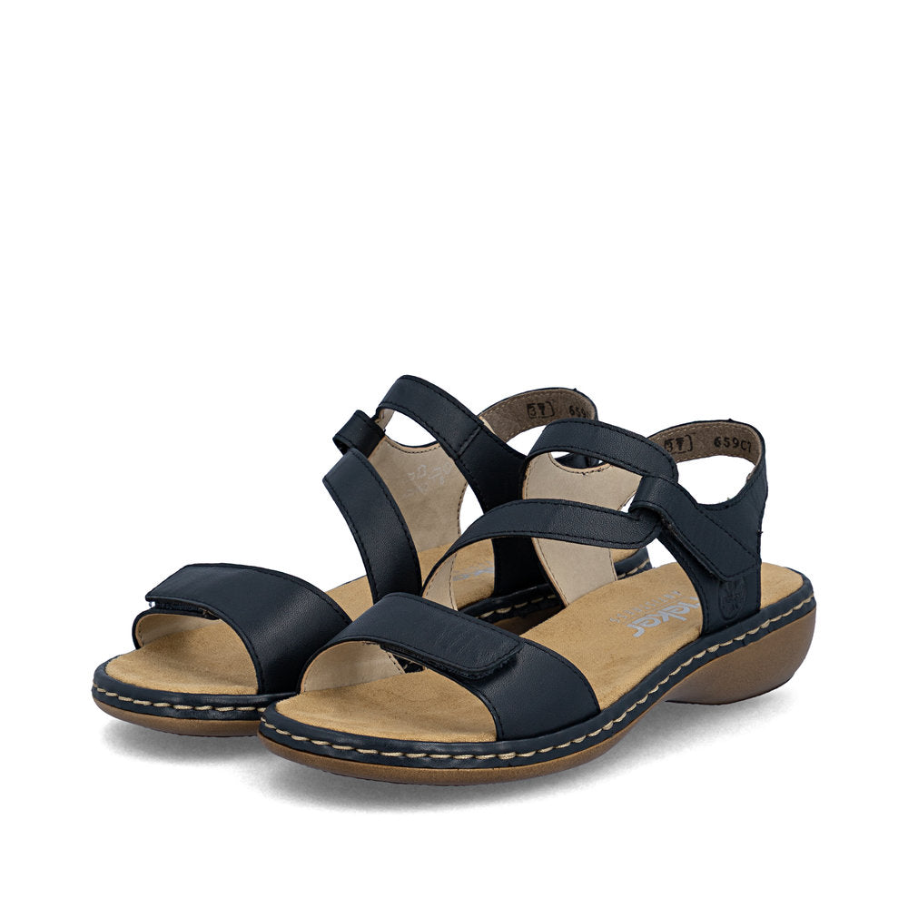 Rieker Ladies Low Heel Velcro Strap Sandal