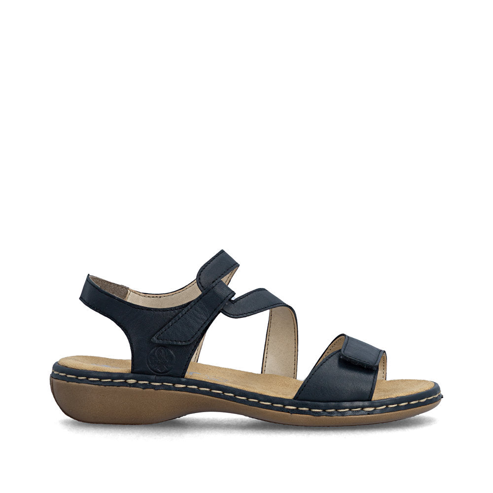 Rieker Ladies Low Heel Velcro Strap Sandal