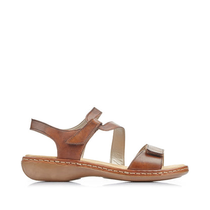 Rieker Ladies Low Heel Velcro Strap Sandal