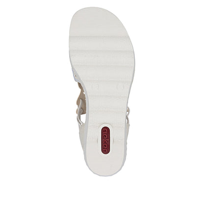 Rieker Ladies High Front Sparkle Wedge Heel Sandal