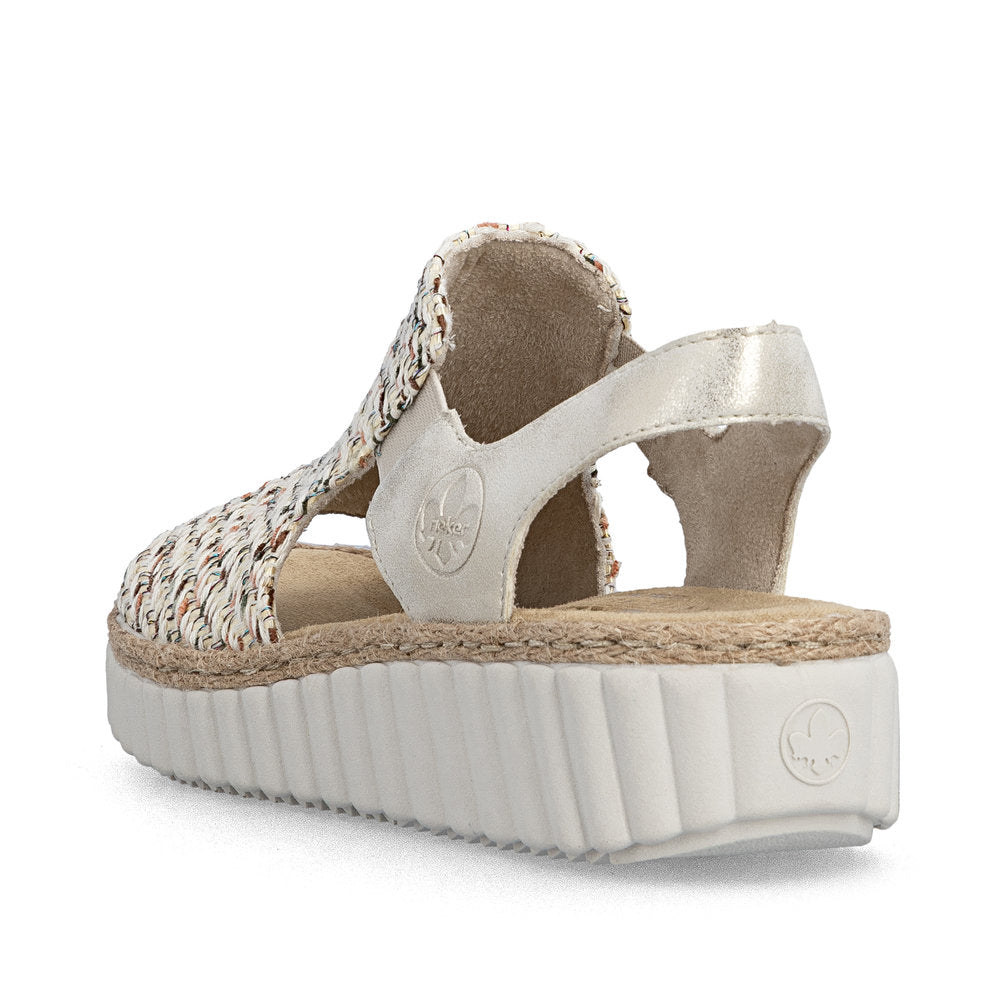 Rieker Ladies High Front Woven Fabric Sandal