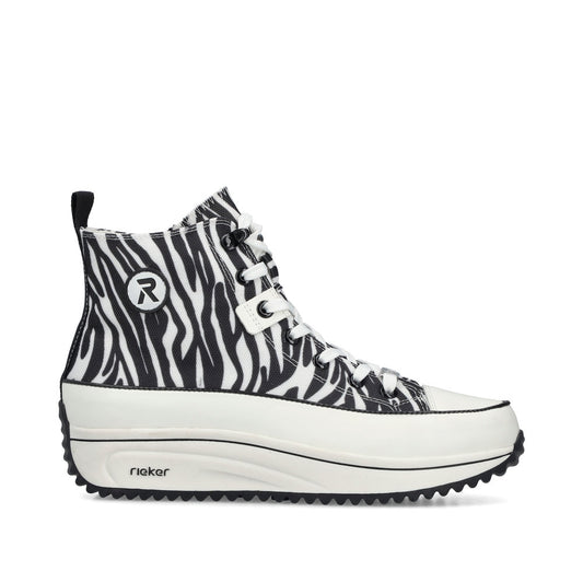 Rieker Ladies Zebra Print Canvas High Top