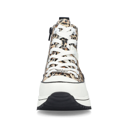 Rieker Ladies Leopard Print Canvas High Top