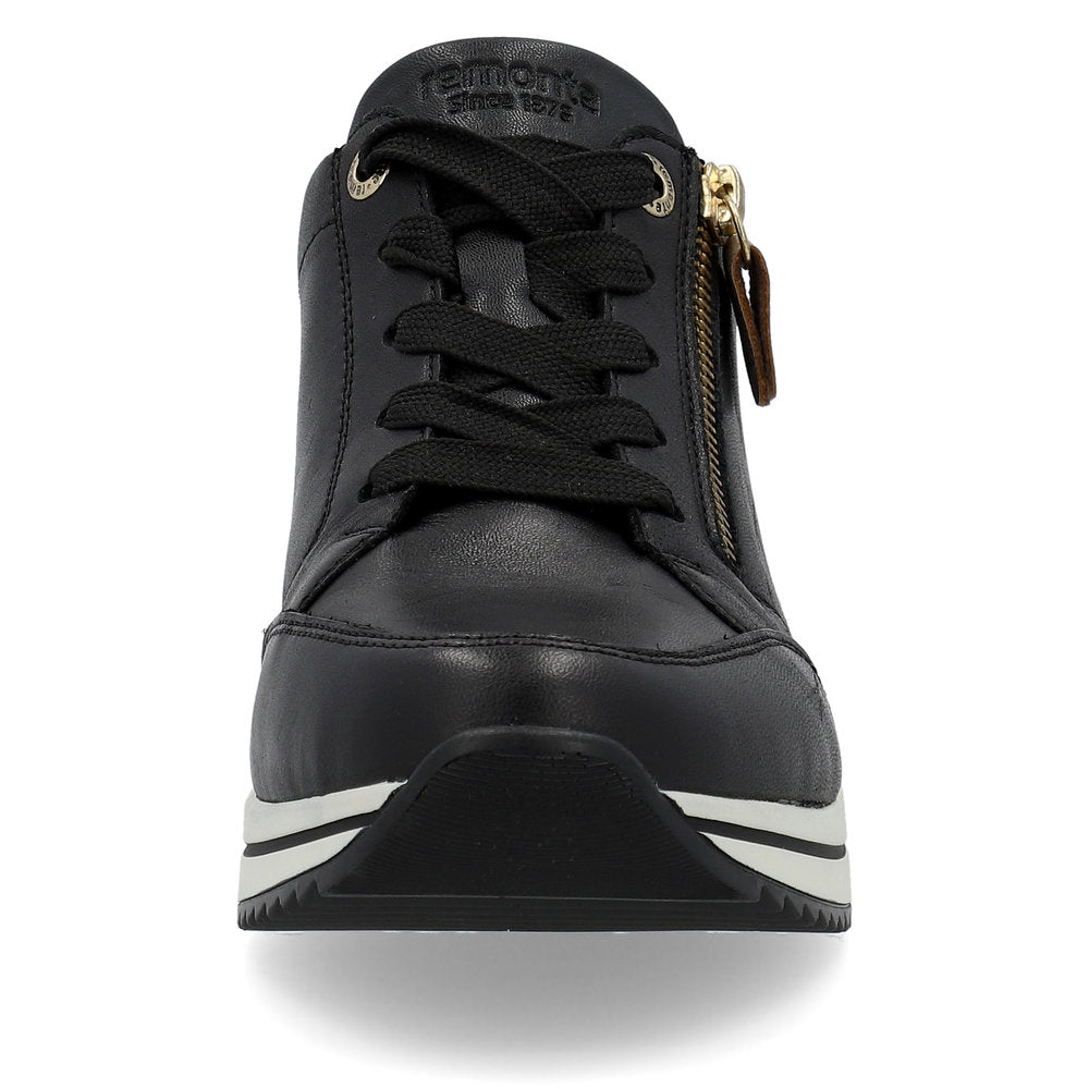 Remonte Ladies Zip Side Wedge Heel Lace Sneaker