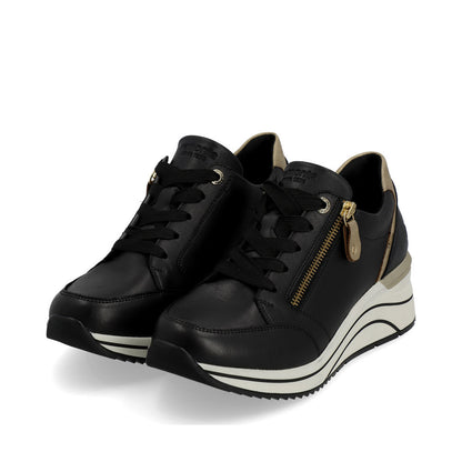 Remonte Ladies Zip Side Wedge Heel Lace Sneaker