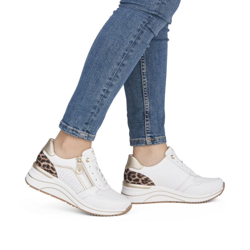 Remonte Ladies Wide Fit Lace Up Wedge Sneaker
