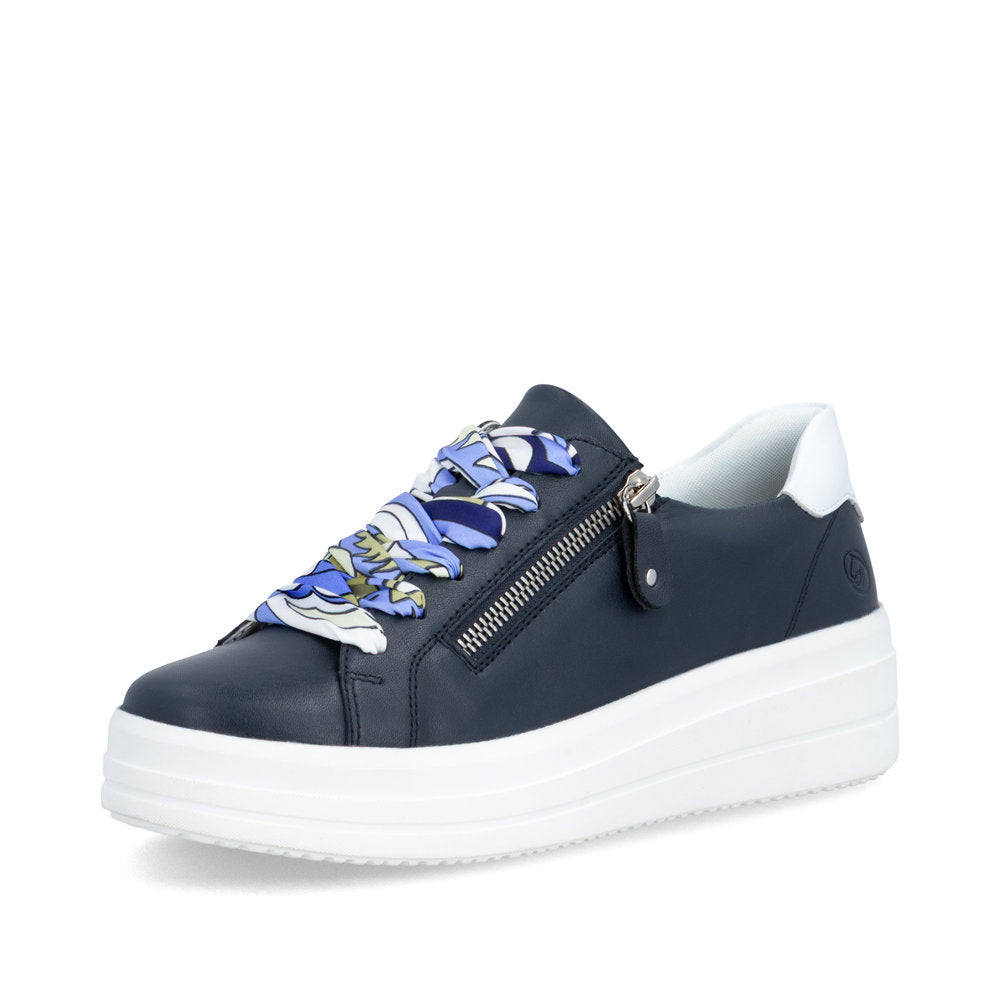 Remonte Ladies Side Zip Lace Up Sneaker