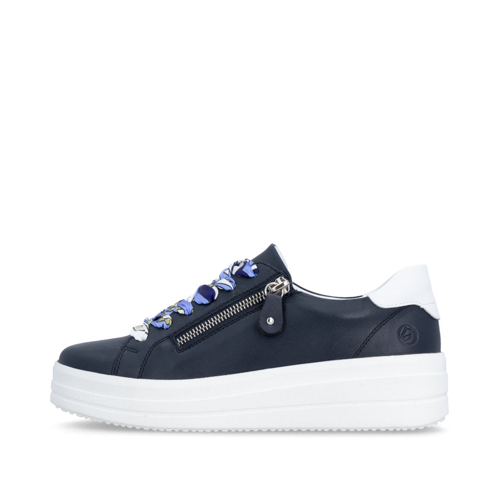 Remonte Ladies Side Zip Lace Up Sneaker