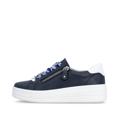 Remonte Ladies Side Zip Lace Up Sneaker