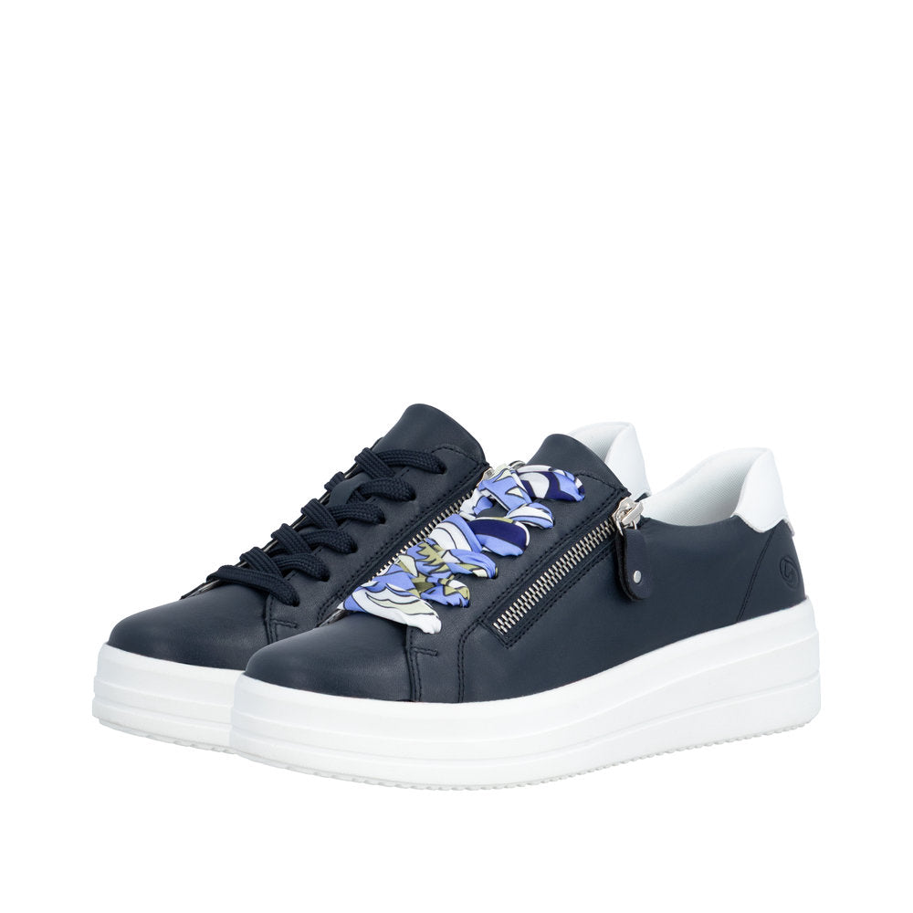 Remonte Ladies Side Zip Lace Up Sneaker