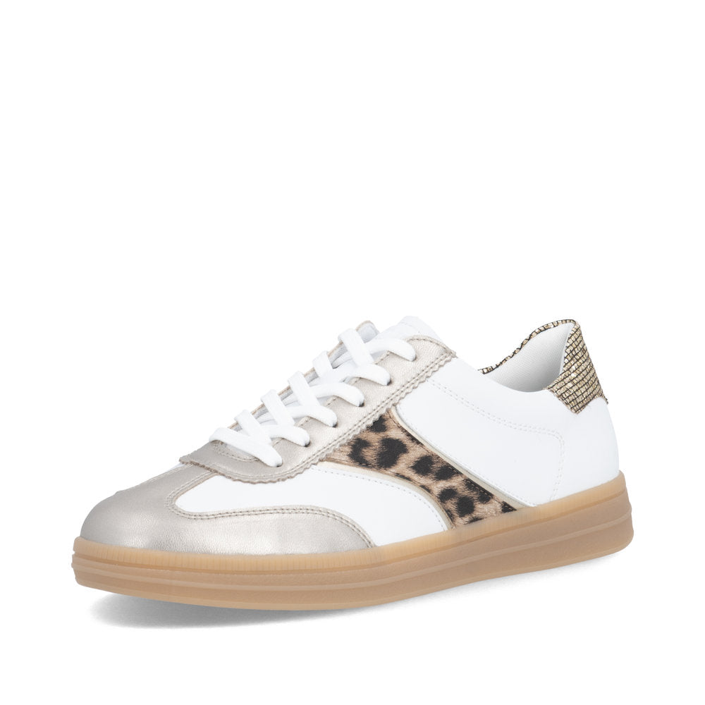 Remonte Ladies Leopard Trim Low Profile Sneaker