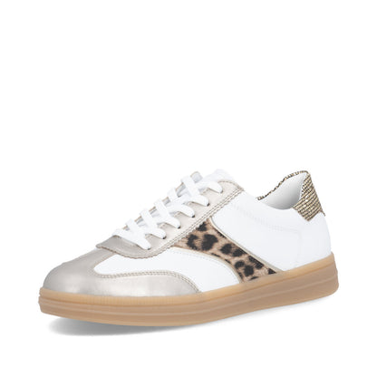 Remonte Ladies Leopard Trim Low Profile Sneaker