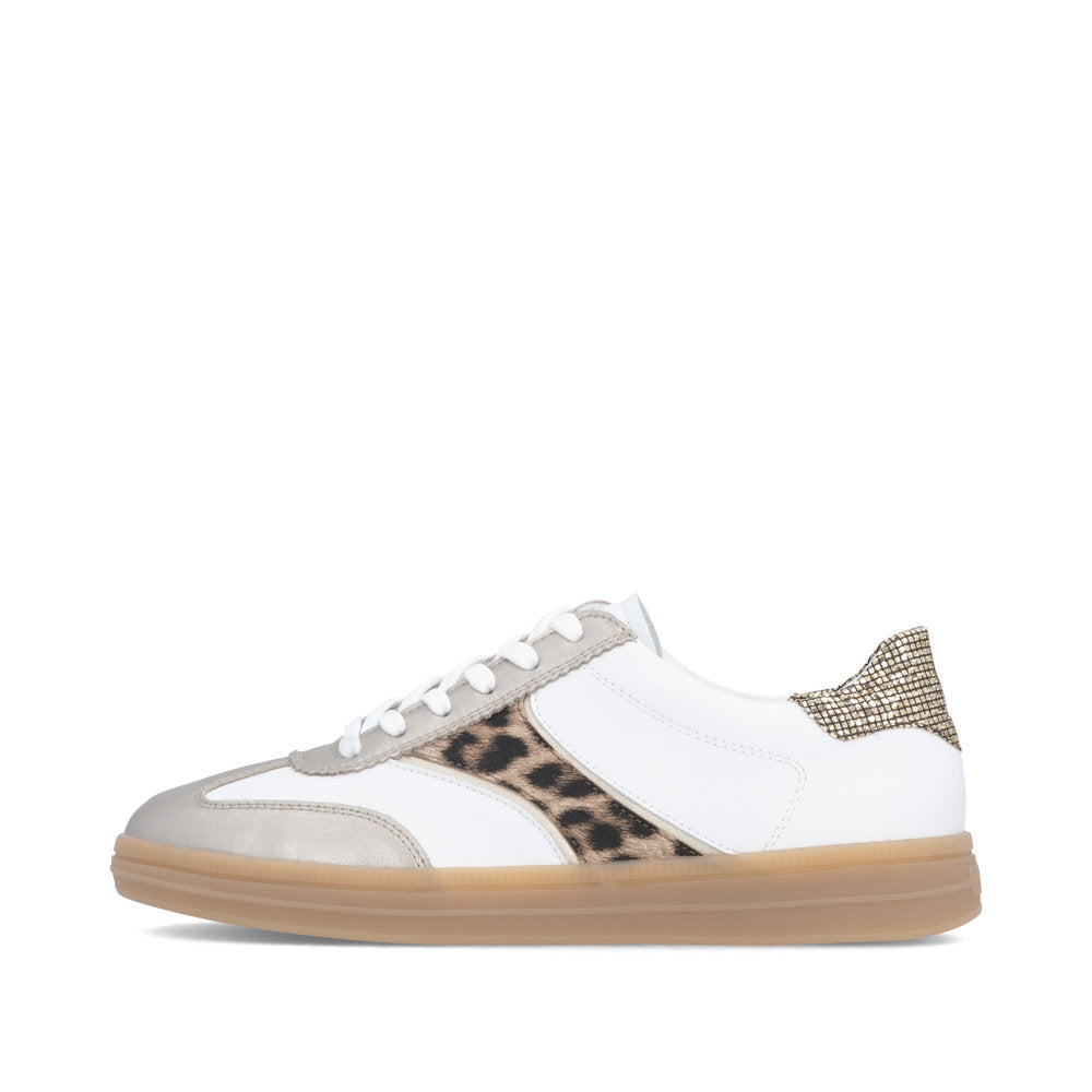 Remonte Ladies Leopard Trim Low Profile Sneaker