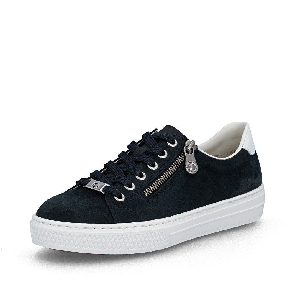 Rieker Ladies Suede Upper Zip Side Lace Up Sneaker