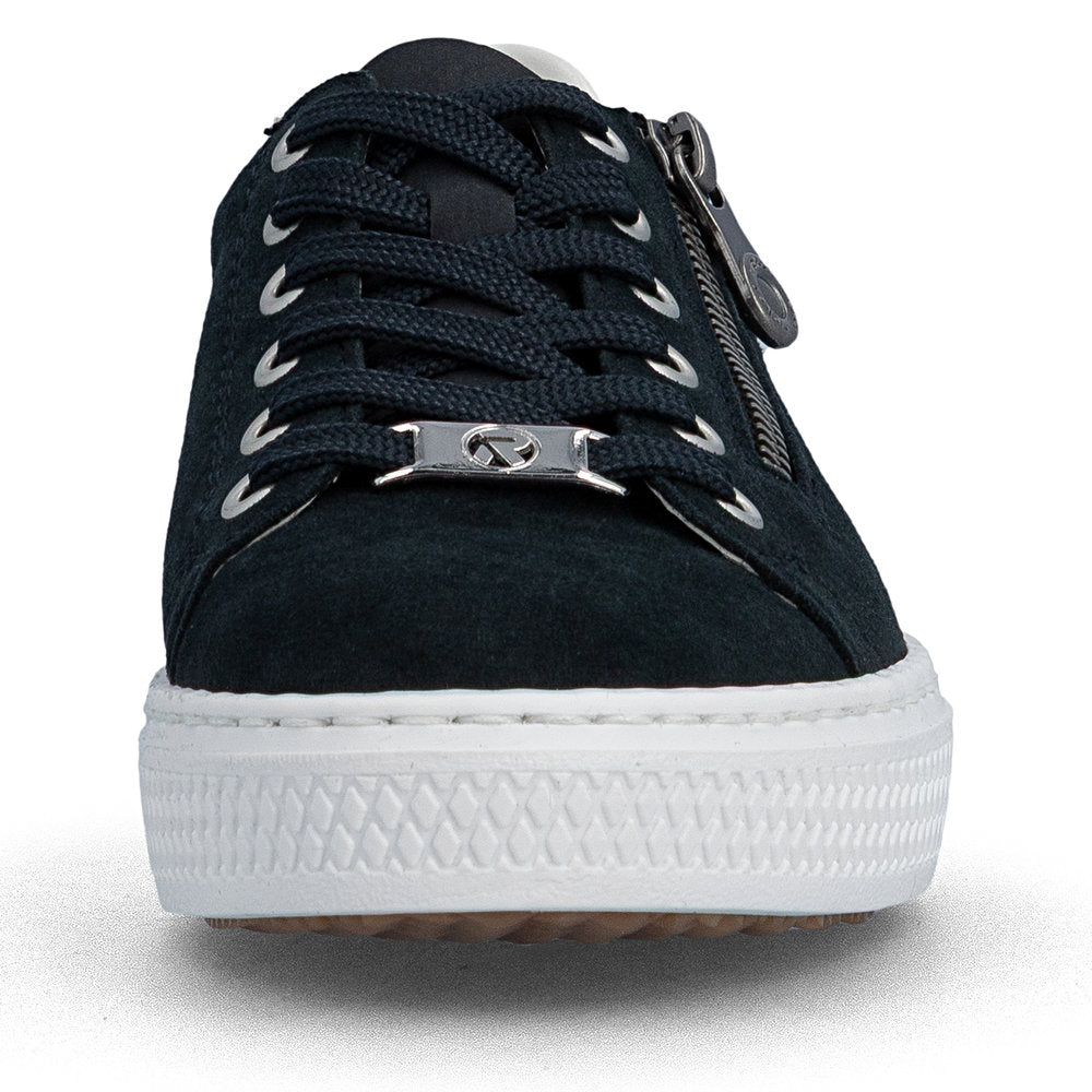Rieker Ladies Suede Upper Zip Side Lace Up Sneaker