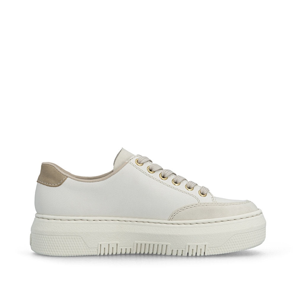 Rieker Ladies Flatform Zip Side Lace Up Sneaker