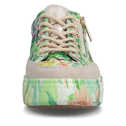 Rieker Ladies Floral Print Feature Sole Lace Sneaker