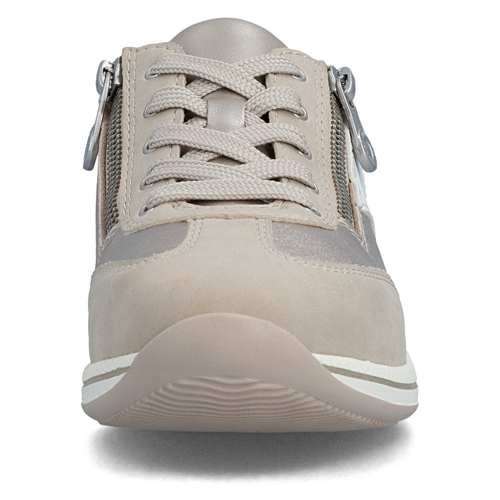 Rieker Ladies Wide Fit Zip Side Lace Up Sneaker