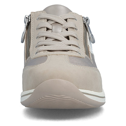 Rieker Ladies Wide Fit Zip Side Lace Up Sneaker