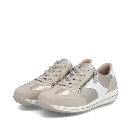 Rieker Ladies Wide Fit Zip Side Lace Up Sneaker