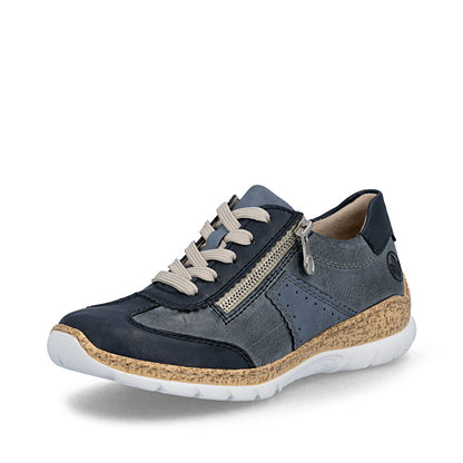 Rieker Ladies Lightweight Zip Side Lace Casual Shoe.
