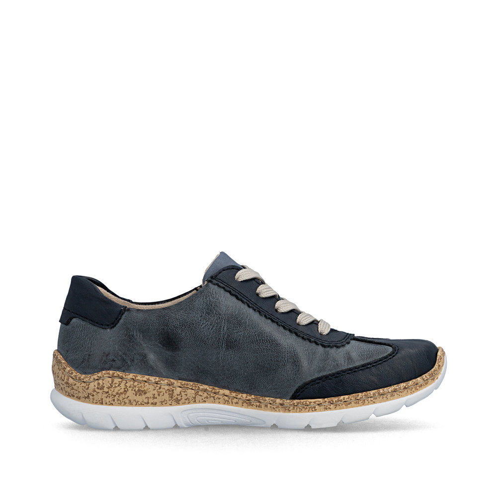 Rieker Ladies Lightweight Zip Side Lace Casual Shoe.
