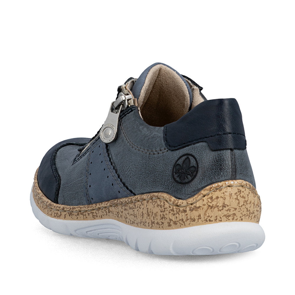 Rieker Ladies Lightweight Zip Side Lace Casual Shoe.