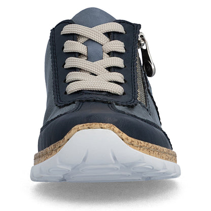 Rieker Ladies Lightweight Zip Side Lace Casual Shoe.