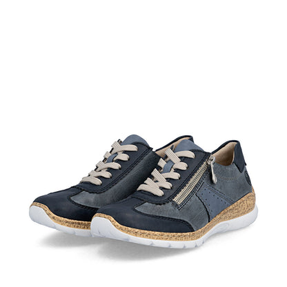Rieker Ladies Lightweight Zip Side Lace Casual Shoe.