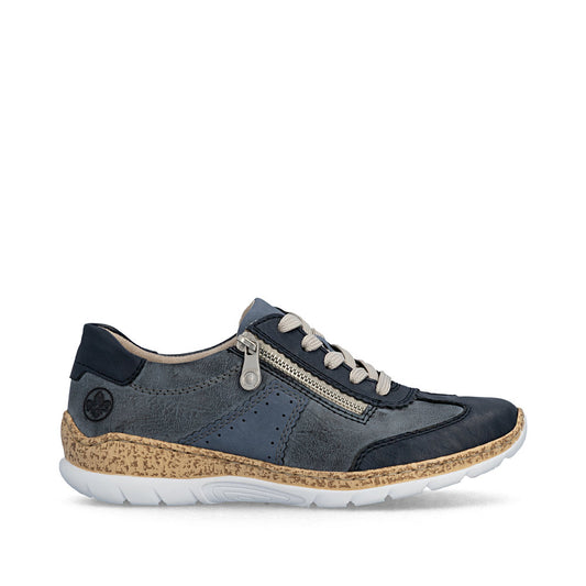 Rieker Ladies Lightweight Zip Side Lace Casual Shoe.