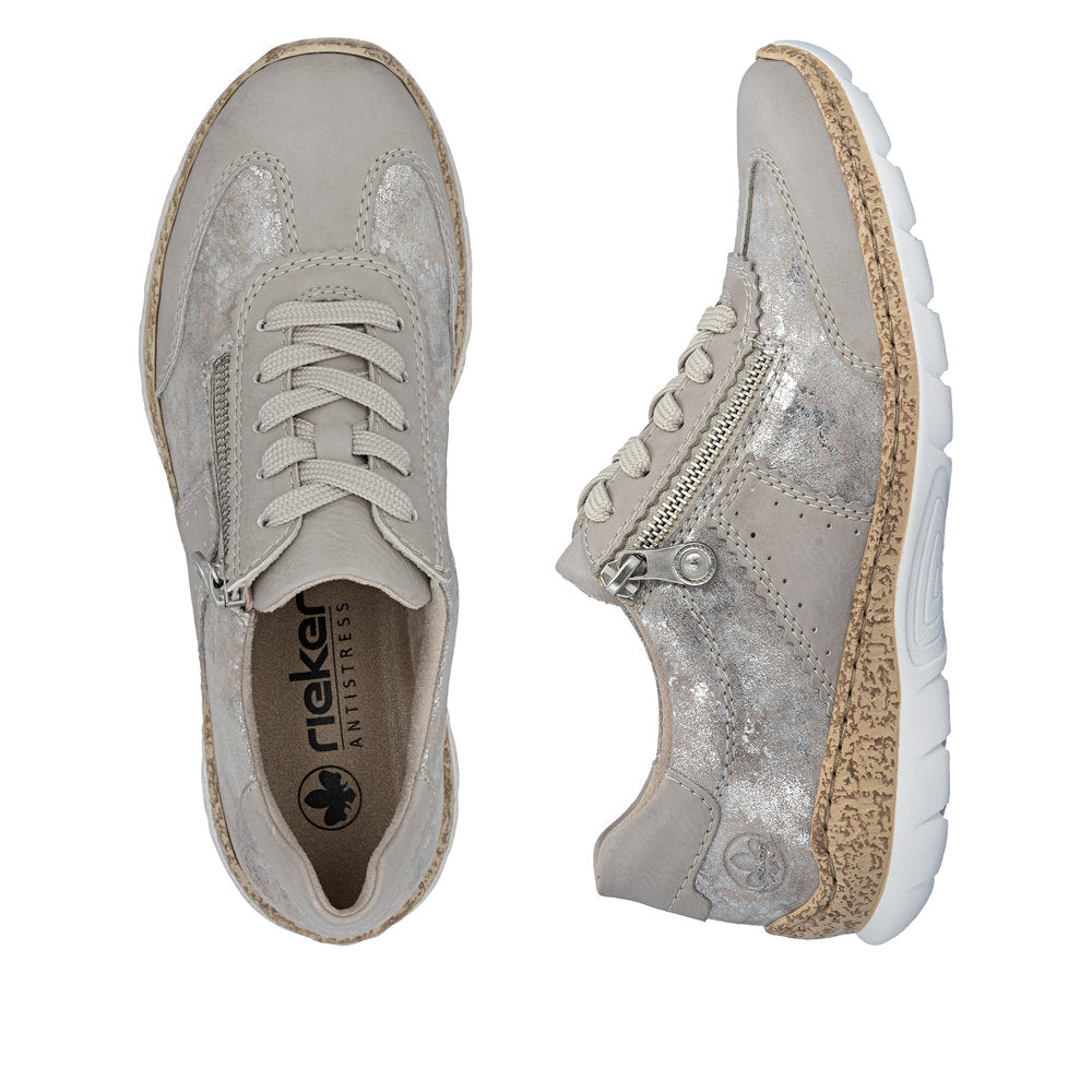 Rieker ladies Lightweight Zip Side Lace Casual Shoe