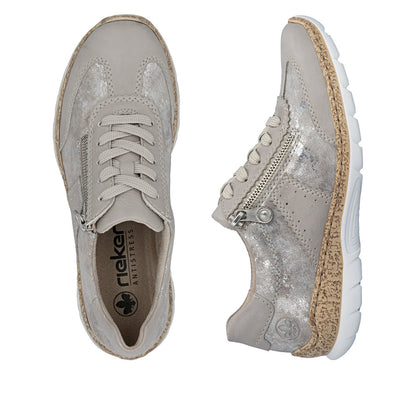 Rieker ladies Lightweight Zip Side Lace Casual Shoe