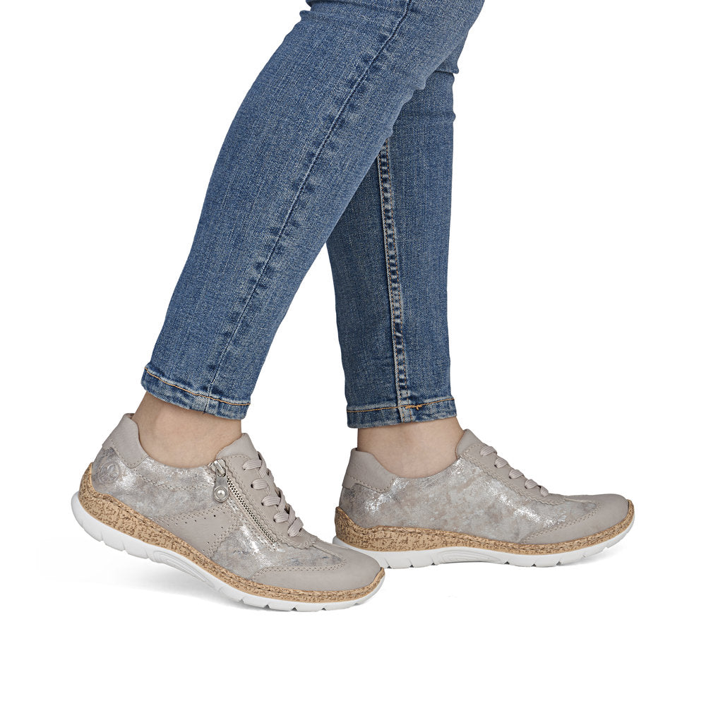 Rieker ladies Lightweight Zip Side Lace Casual Shoe