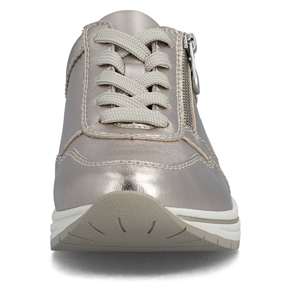 Rieker Ladies Metallic Leather Wedge Heel Sneaker