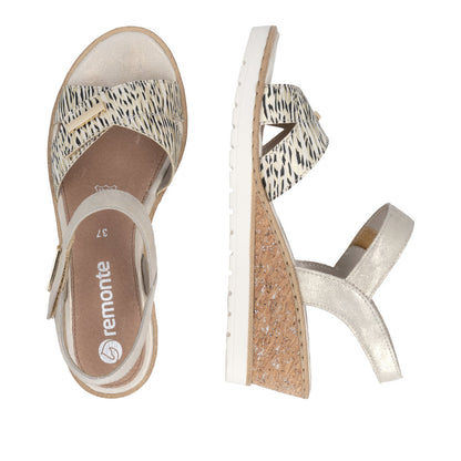 Remonte Ladies Adjustable Strap Wedge Sandal