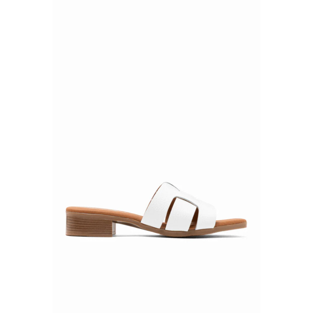 Oh! My Sandals Ladies Platted Front Slider Ingrid White