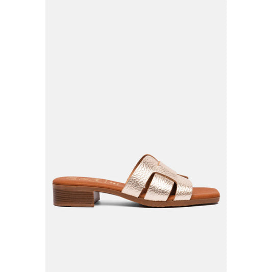 Oh! My Sandals Ladies Platted Front Slider Ingrid Platino